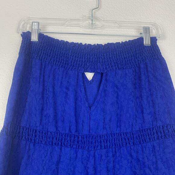 Bebe Jumpsuit Womens 4 Strapless Smocked Cut-out Pockets Lightweight Textured - Picture 5 of 10